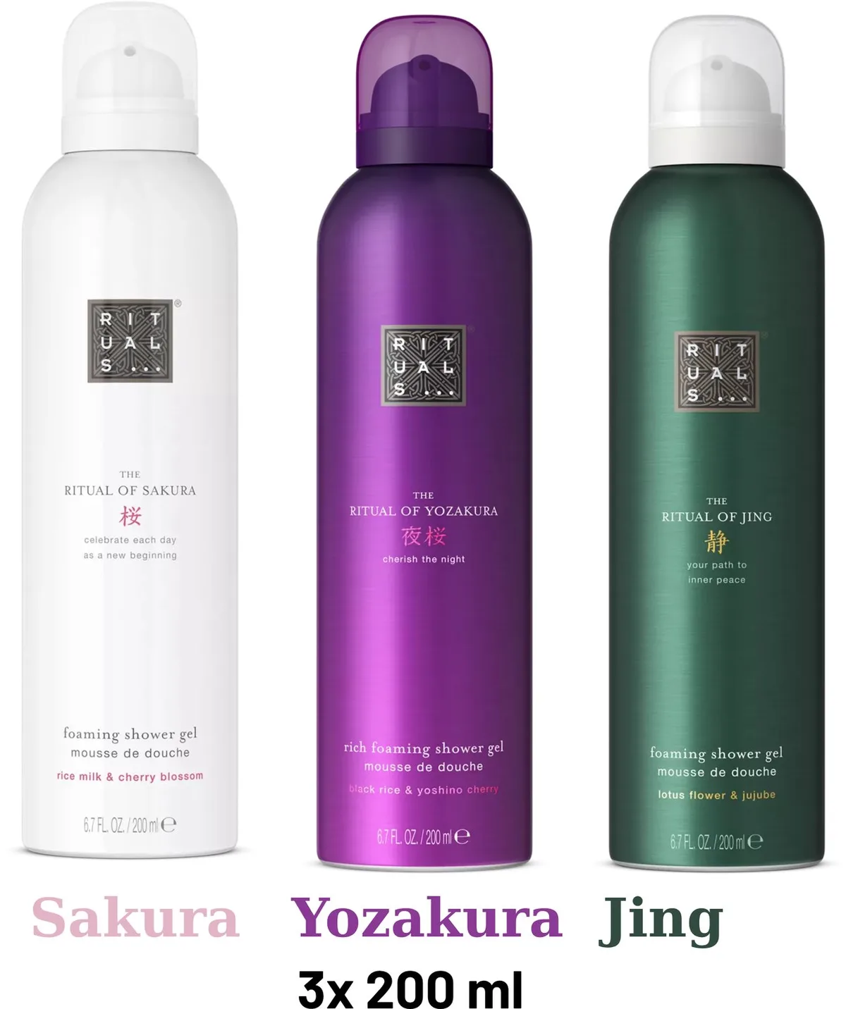 Shower Gel Value Pack - Sakura 200 ml + Yozakura 200 ml + Jing 200 ml - Douchegel - Shower Foam by Rituals in 200 ml – product photo