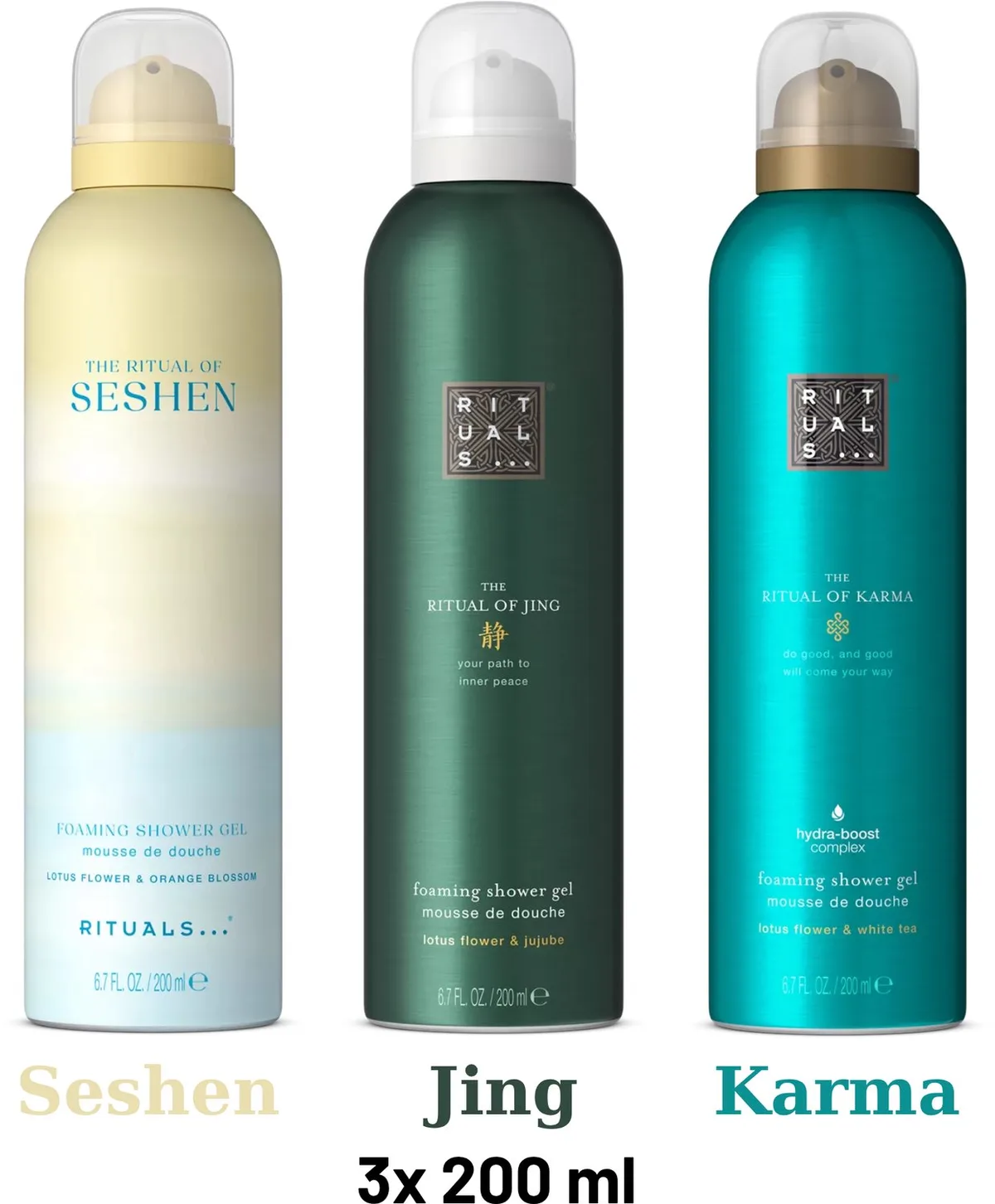 Shower Gel Value Pack - Seshen 200 ml + Jing 200 ml + Ayurveda 200 ml - Douchegel - Shower Foam by Rituals in 200 ml – product photo