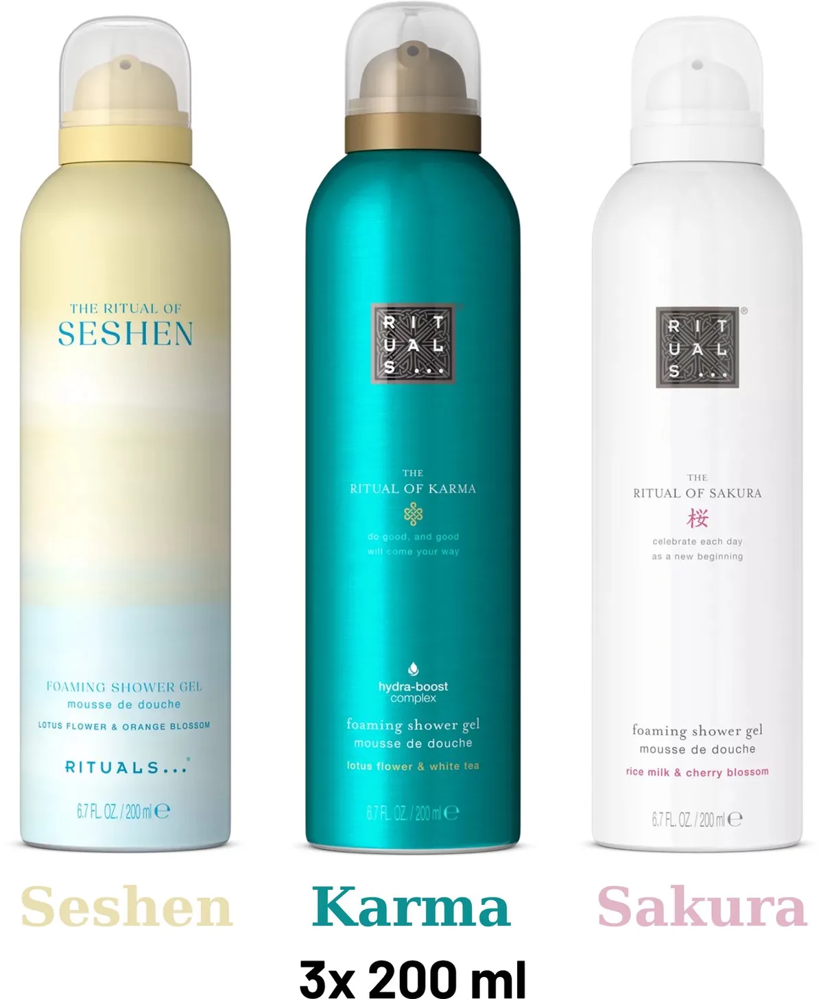 Shower Gel Value Pack - Seshen 200 ml + Sakura 200 ml + Karma 200 ml - Douchegel - Shower Foam by Rituals in 200 ml – product photo