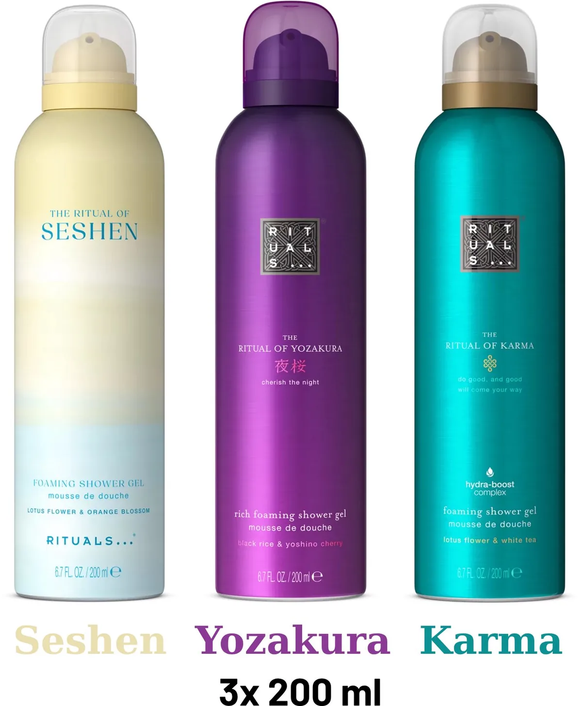 Shower Gel Value Pack - Seshen 200 ml + Yozakura 200 ml + Karma 200 ml - Douchegel - Shower Foam by Rituals in 200 ml – product photo