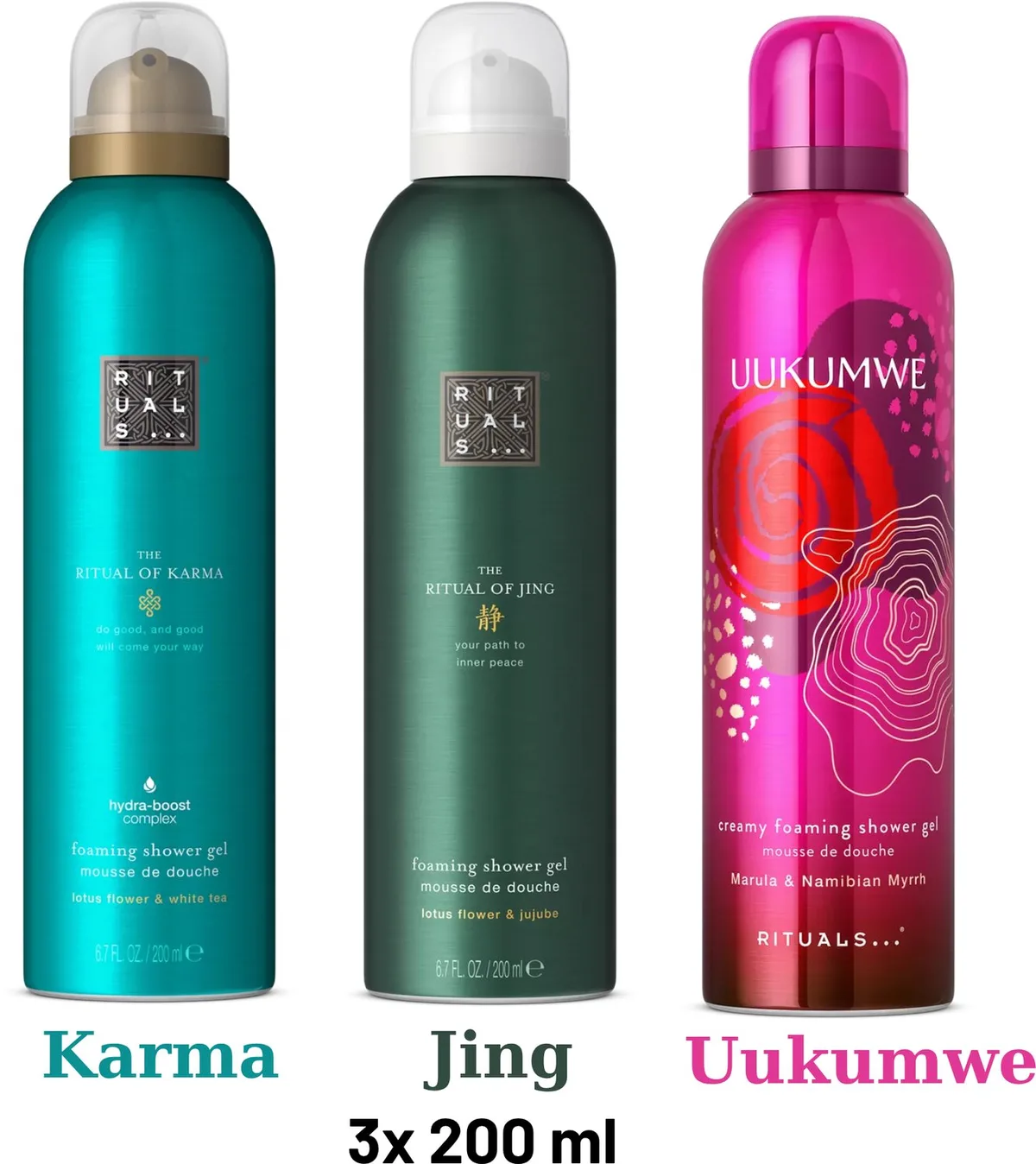Shower Gel Value Pack - Uukumwe 200 ml + Jing 200 ml + Karma 200 ml - Douchegel - Shower Foam by Rituals in 200 ml – product photo