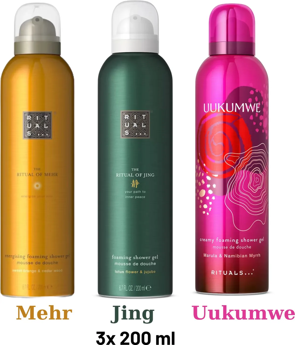 Shower Gel Value Pack - Uukumwe 200 ml + Mehr 200 ml + Jing 200 ml - Douchegel - Shower Foam by Rituals in 200 ml – product photo
