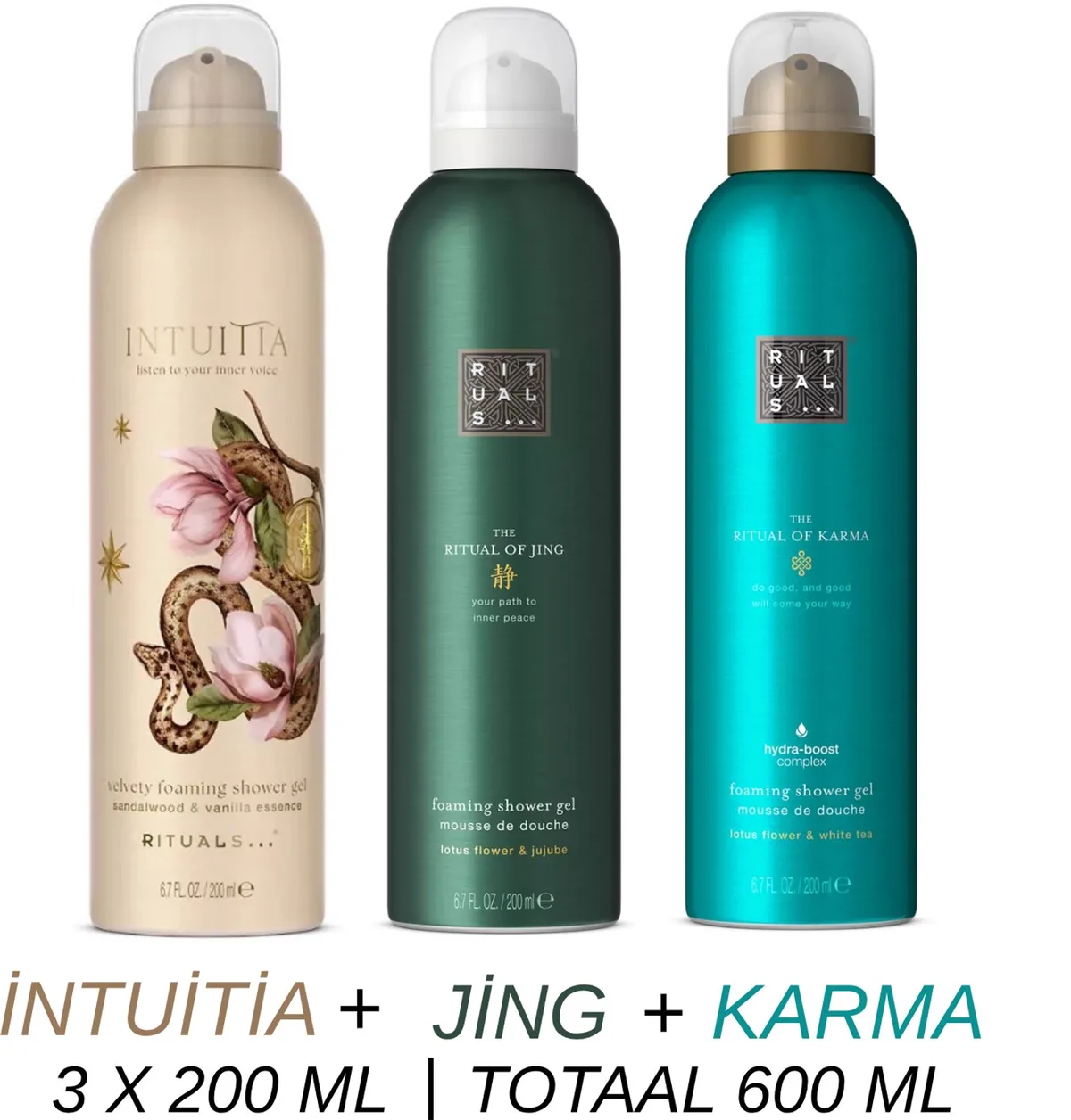 Shower Gel Value Set - Intuitia + Jing + Karma - 3 x Shower Gel 200 ml = 600 ml - Douchegel - Doucheschuim by Rituals – product photo