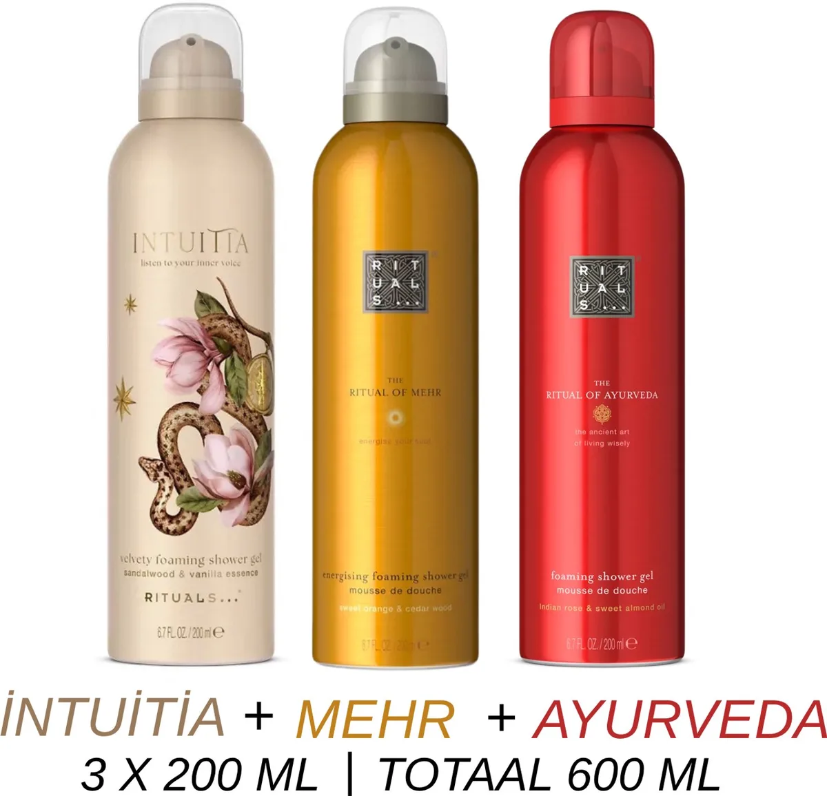 Shower Gel Value Set - Intuitia + Mehr + Ayurveda - 3 x Shower Gel 200 ml = 600 ml - Douchegel - Doucheschuim by Rituals – product photo