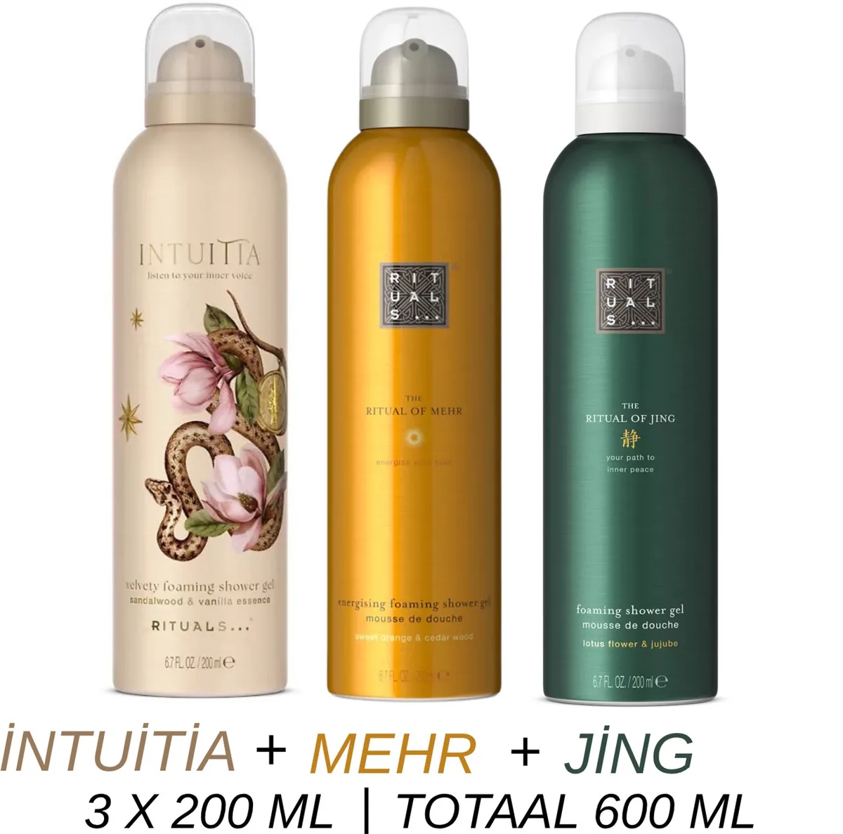 Shower Gel Value Set - Intuitia + Mehr + Jing - 3 x Shower Gel 200 ml = 600 ml - Douchegel - Doucheschuim by Rituals – product photo