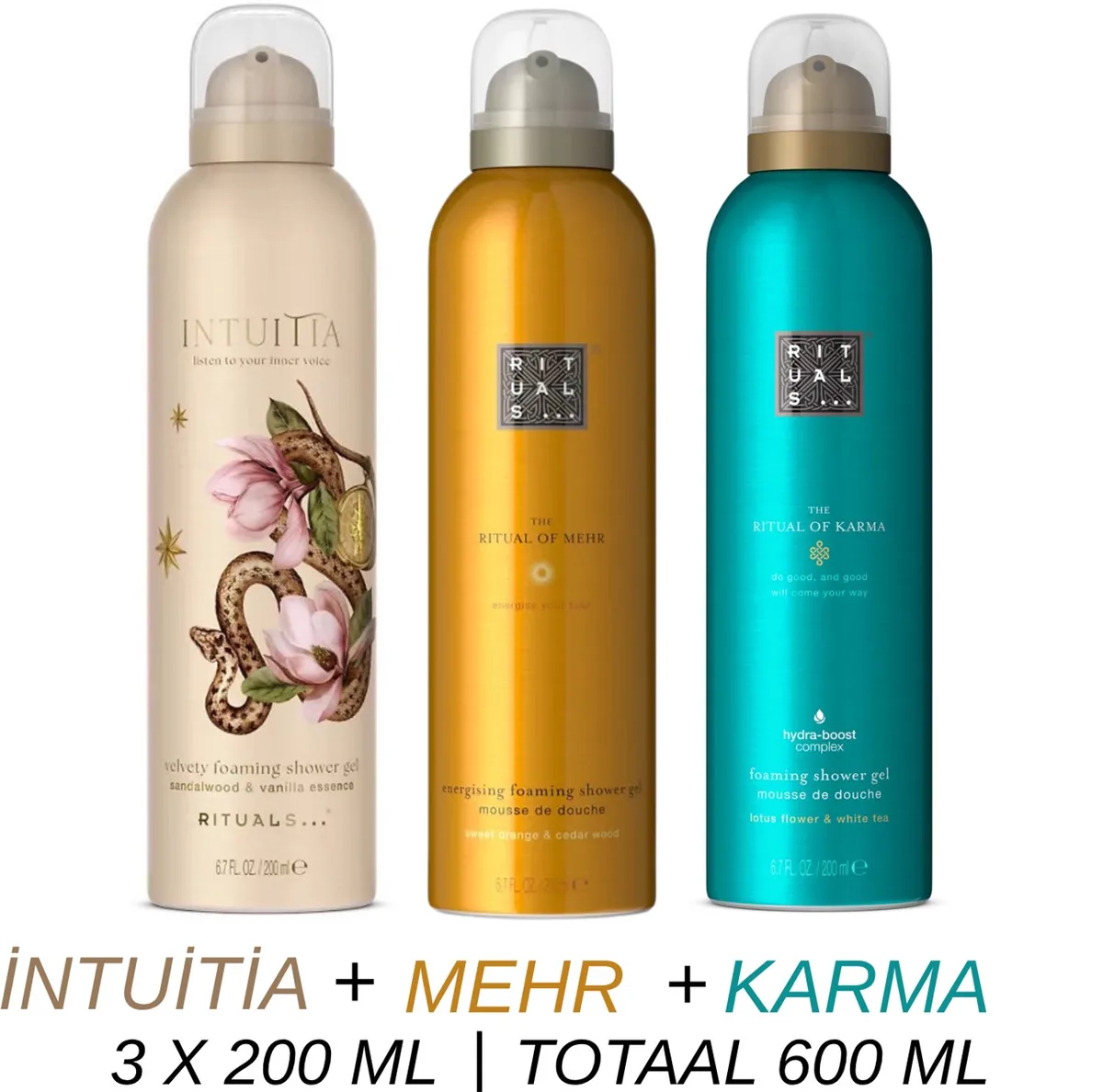 Shower Gel Value Set - Intuitia + Mehr + Karma - 3 x Shower Gel 200 ml = 600 ml - Douchegel - Doucheschuim by Rituals – product photo