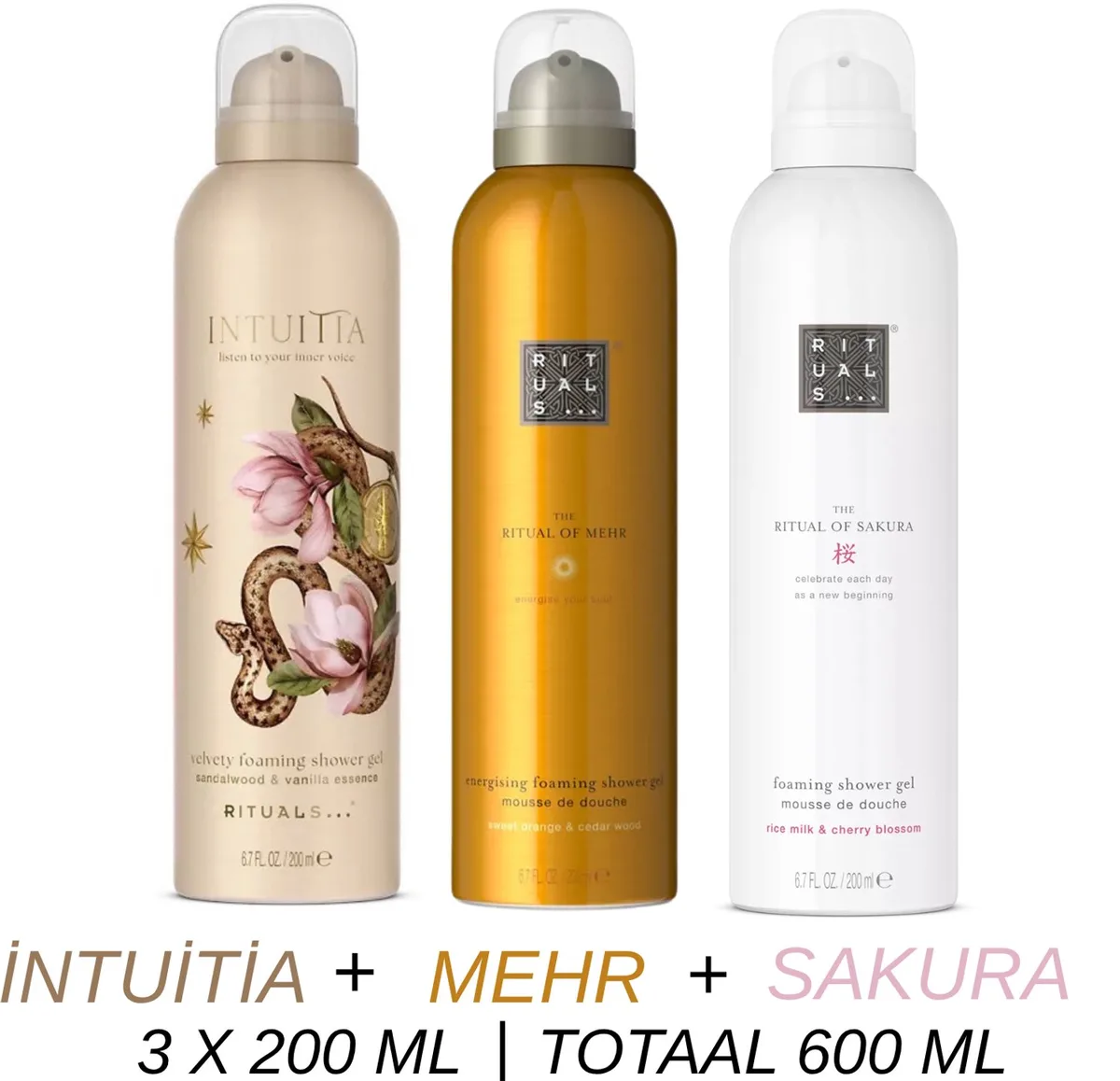 Shower Gel Value Set - Intuitia + Mehr + Sakura - 3 x Shower Gel 200 ml = 600 ml - Douchegel - Doucheschuim by Rituals – product photo
