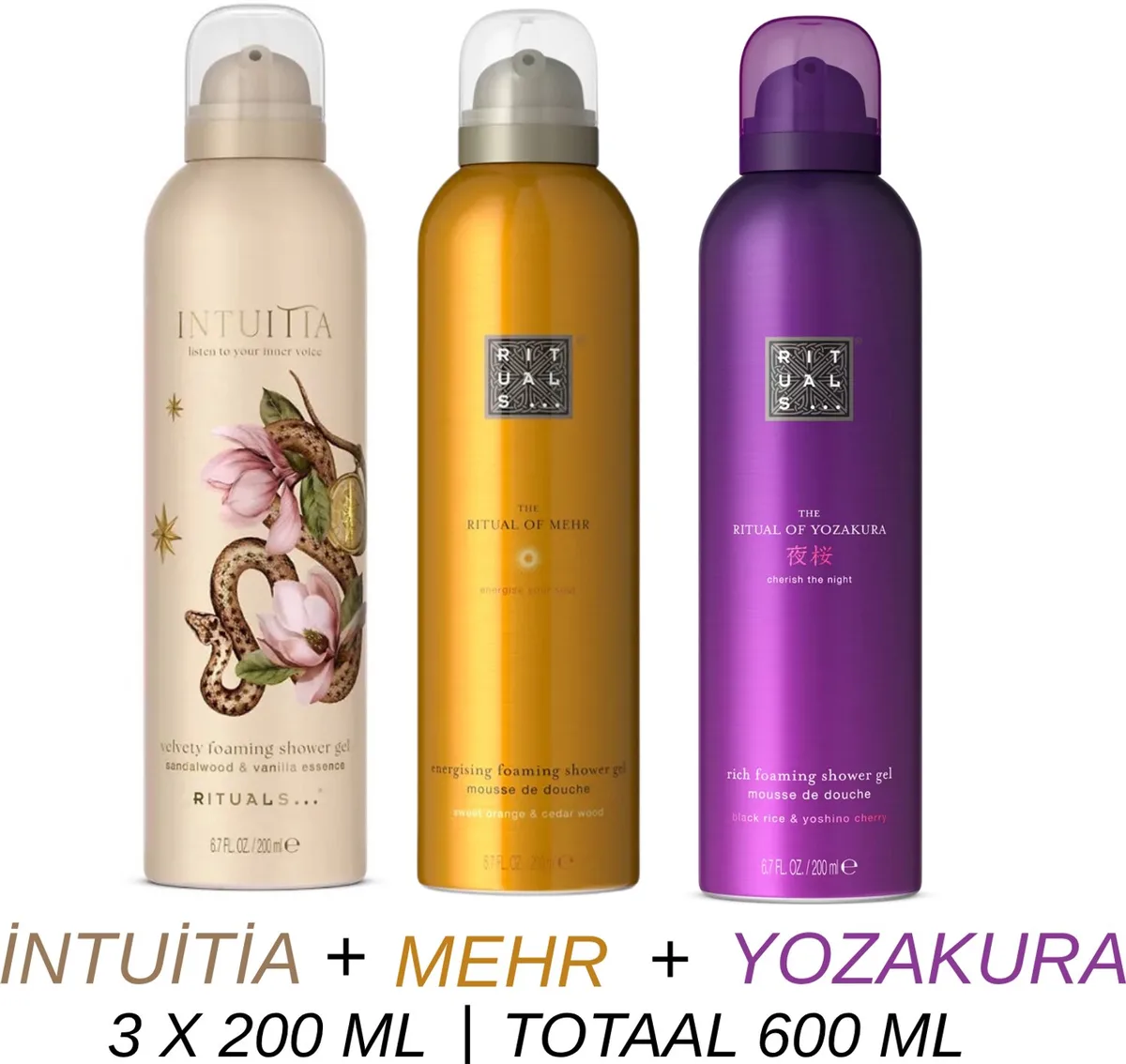 Shower Gel Value Set - Intuitia + Mehr + Yozakura - 3 x Shower Gel 200 ml = 600 ml - Douchegel - Doucheschuim by Rituals – product photo
