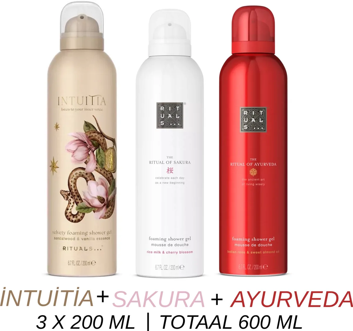 Shower Gel Value Set - Intuitia + Sakura + Ayurveda - 3 x Shower Gel 200 ml = 600 ml - Douchegel - Doucheschuim by Rituals – product photo