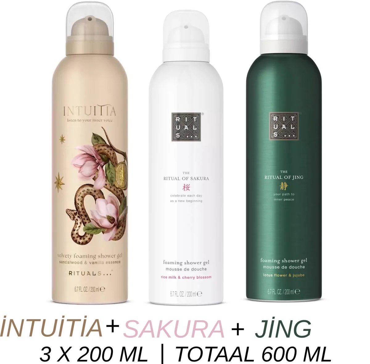 Shower Gel Value Set - Intuitia + Sakura + Jing - 3 x Shower Gel 200 ml = 600 ml - Douchegel - Doucheschuim by Rituals – product photo