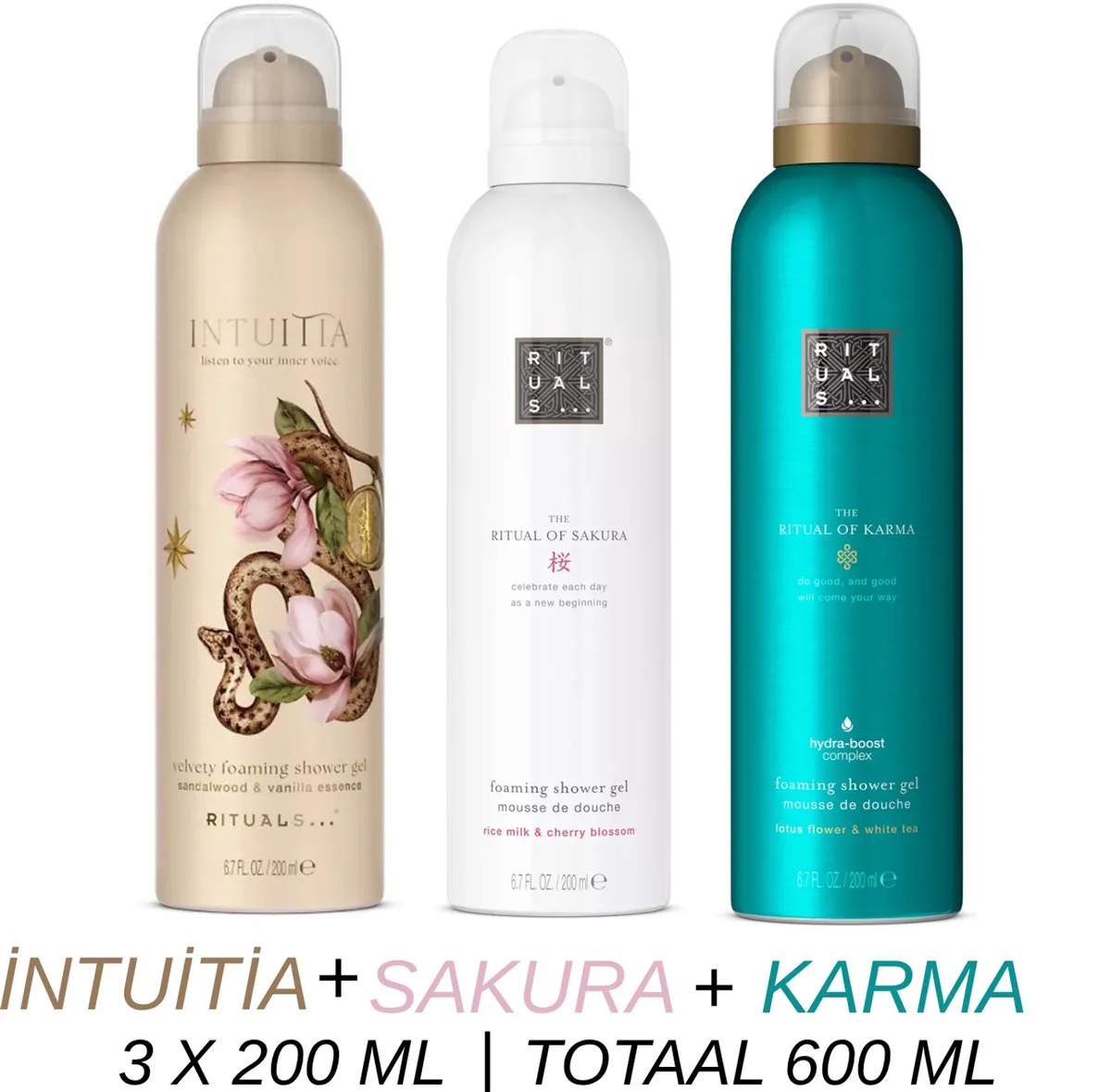 Shower Gel Value Set - Intuitia + Sakura + Karma - 3 x Shower Gel 200 ml = 600 ml - Douchegel - Doucheschuim by Rituals – product photo