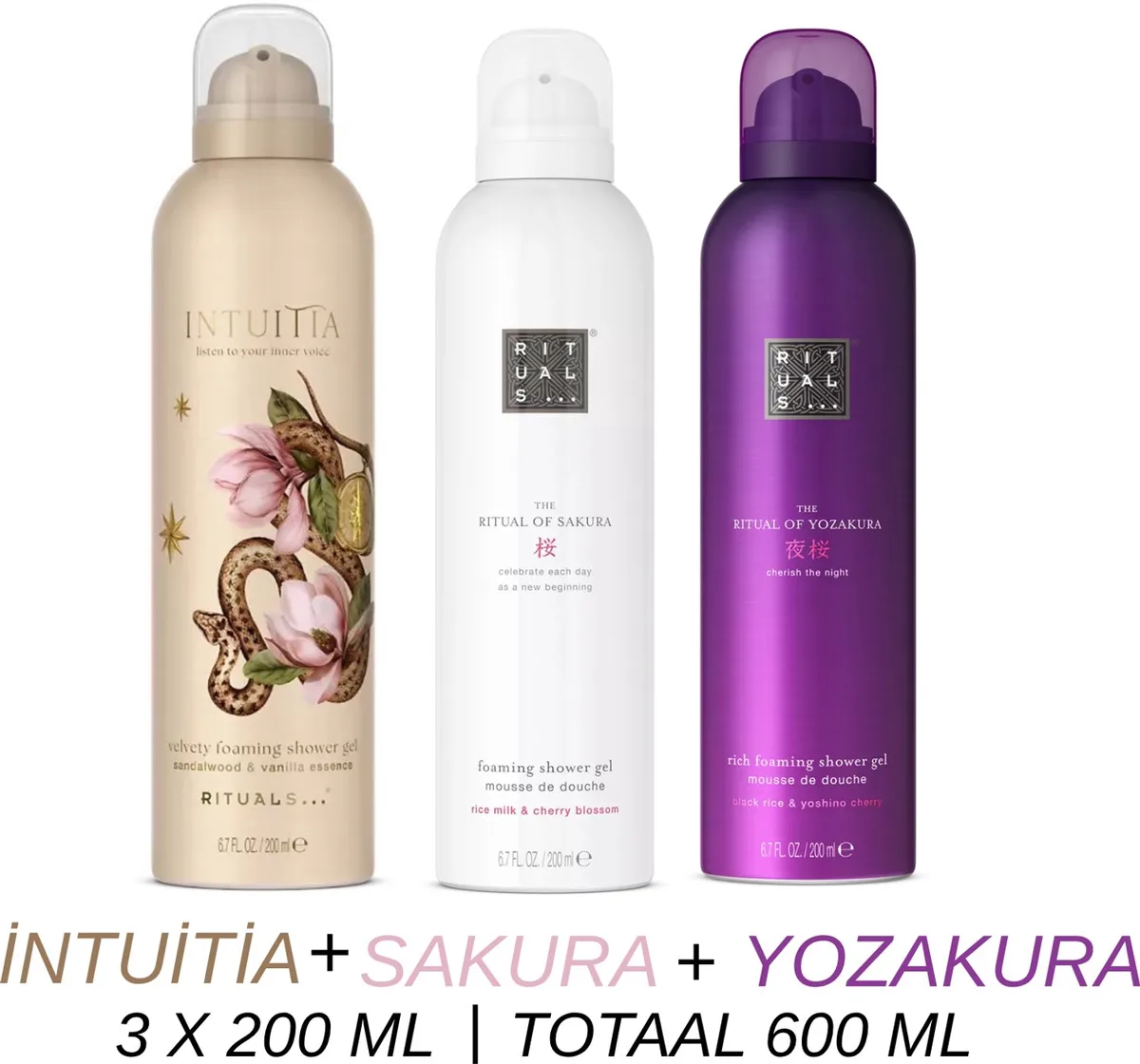 Shower Gel Value Set - Intuitia + Sakura + Yozakura - 3 x Shower Gel 200 ml = 600 ml - Douchegel - Doucheschuim by Rituals – product photo