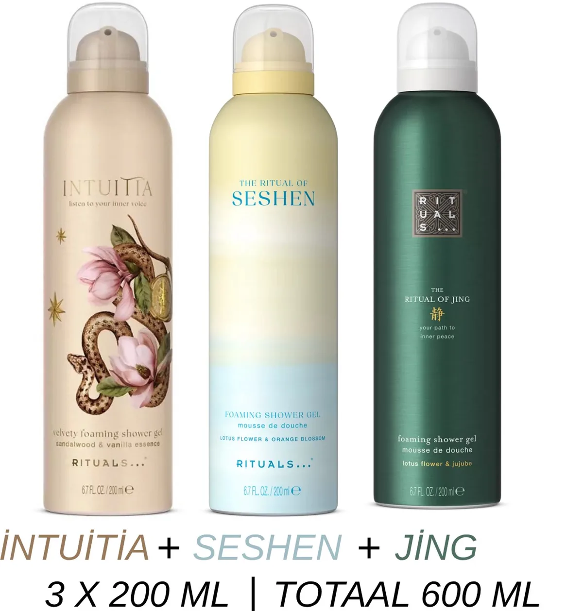 Shower Gel Value Set - Intuitia + Seshen + Jing - 3 x Shower Gel 200 ml = 600 ml - Douchegel - Doucheschuim by Rituals – product photo