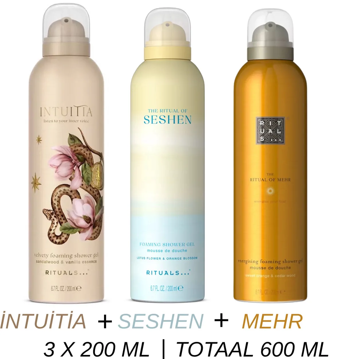 Shower Gel Value Set - Intuitia + Seshen + Mehr - 3 x Shower Gel 200 ml = 600 ml - Douchegel - Doucheschuim by Rituals – product photo