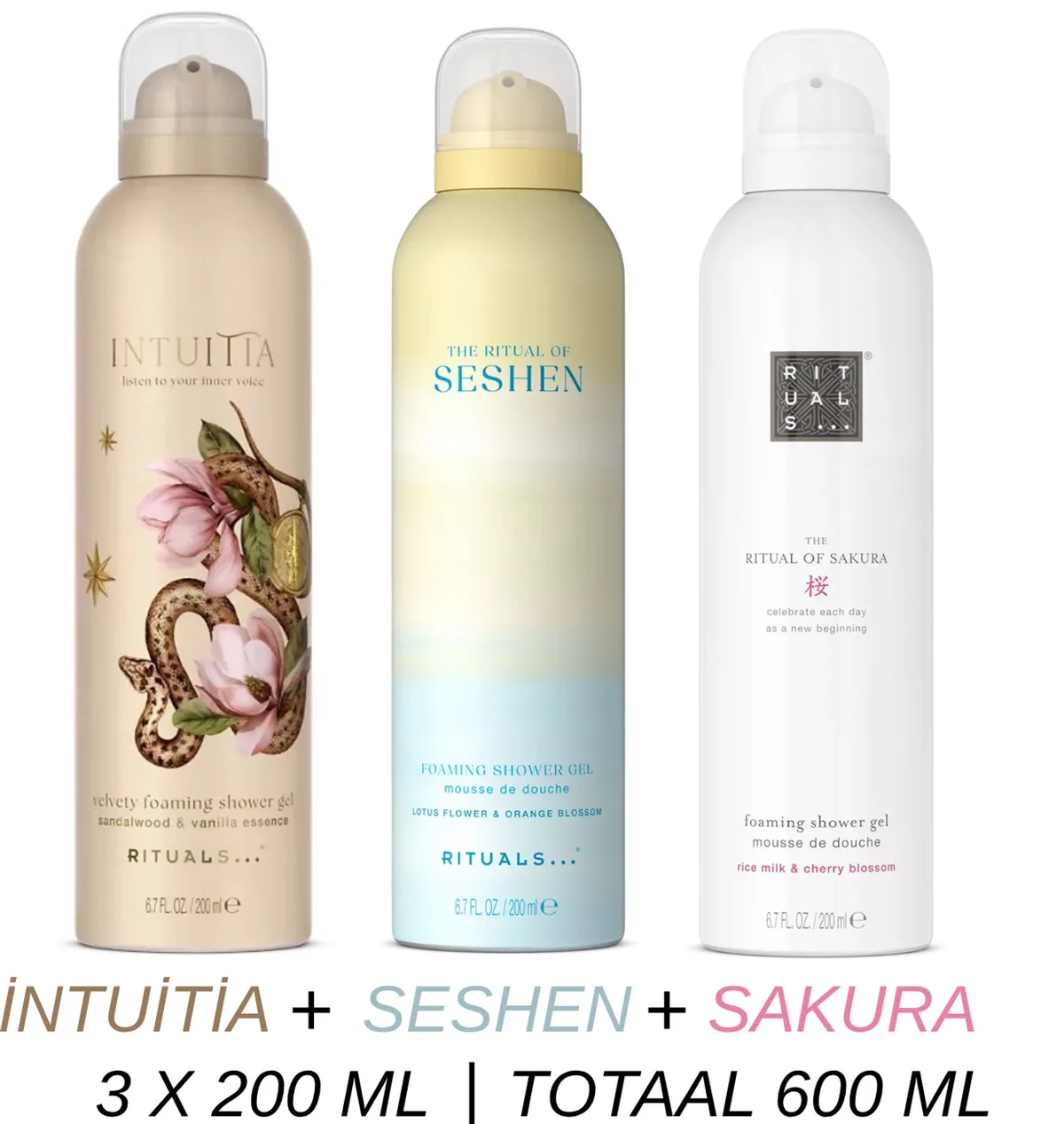 Shower Gel Value Set - Intuitia + Seshen + Sakura - 3 x Shower Gel 200 ml = 600 ml - Douchegel - Doucheschuim by Rituals – product photo