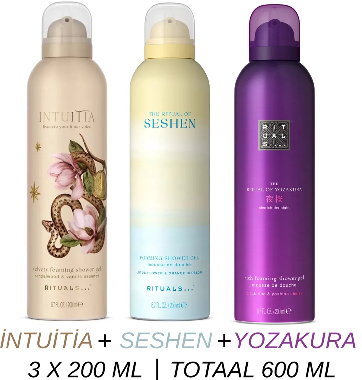 Shower Gel Value Set - Intuitia + Seshen + Yozakura - 3 x Shower Gel 200 ml = 600 ml - Douchegel - Doucheschuim by Rituals – product photo