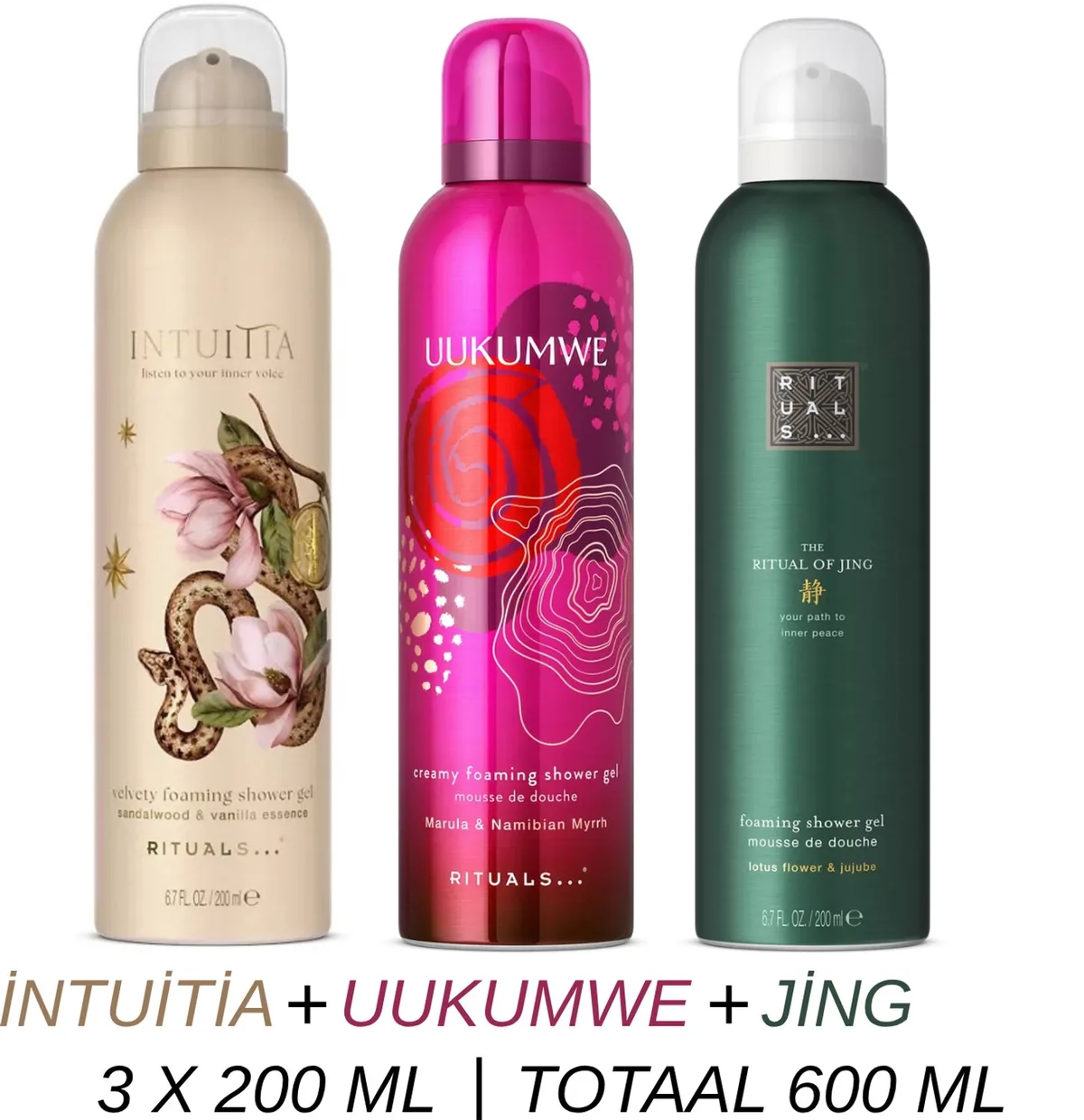 Shower Gel Value Set - Intuitia + Uukumwe + Jing - 3 x Shower Gel 200 ml = 600 ml - Douchegel - Doucheschuim by Rituals – product photo
