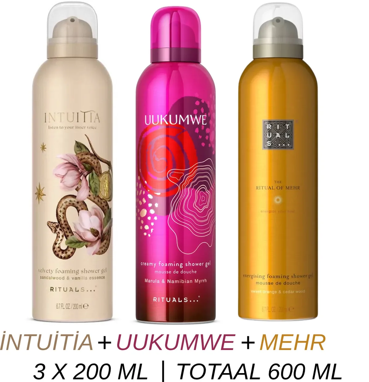 Shower Gel Value Set - Intuitia + Uukumwe + Mehr - 3 x Shower Gel 200 ml = 600 ml - Douchegel - Doucheschuim by Rituals – product photo