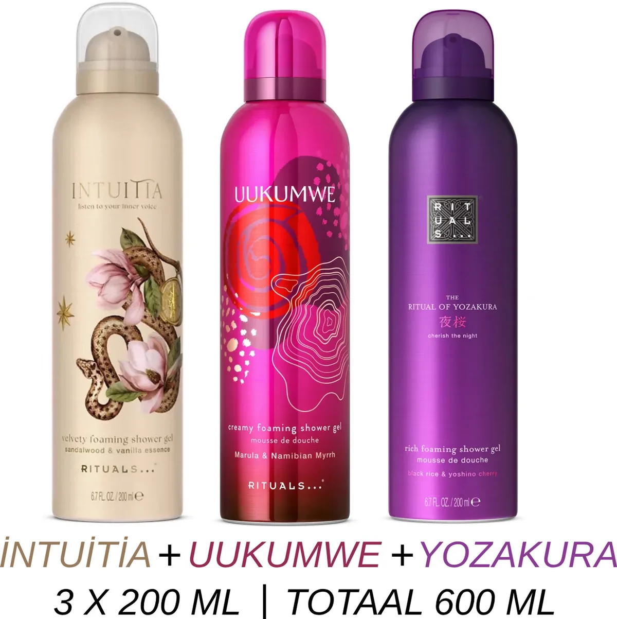 Shower Gel Value Set - Intuitia + Uukumwe + Yozakura - 3 x Shower Gel 200 ml = 600 ml - Douchegel - Doucheschuim by Rituals – product photo