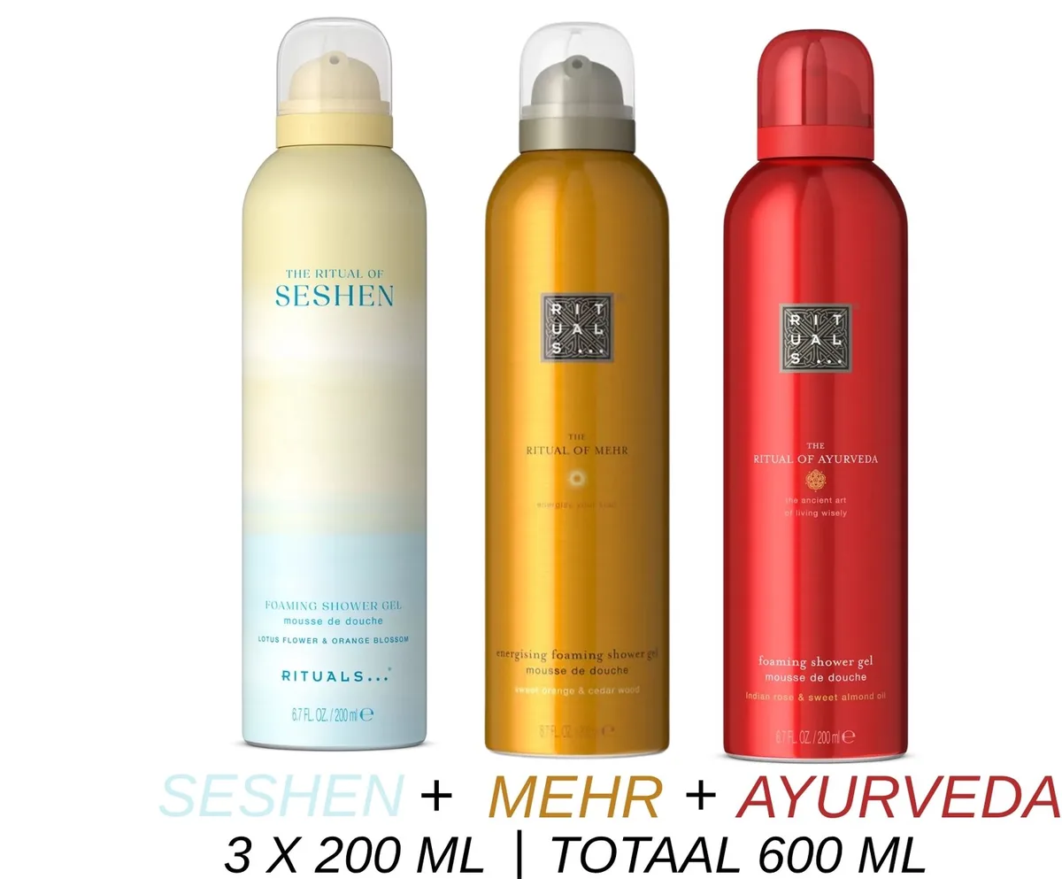 Shower Gel Value Set - Seshen + Mehr + Ayurveda - 3 x Shower Gel 200 ml = 600 ml - Douchegel - Doucheschuim by Rituals – product photo