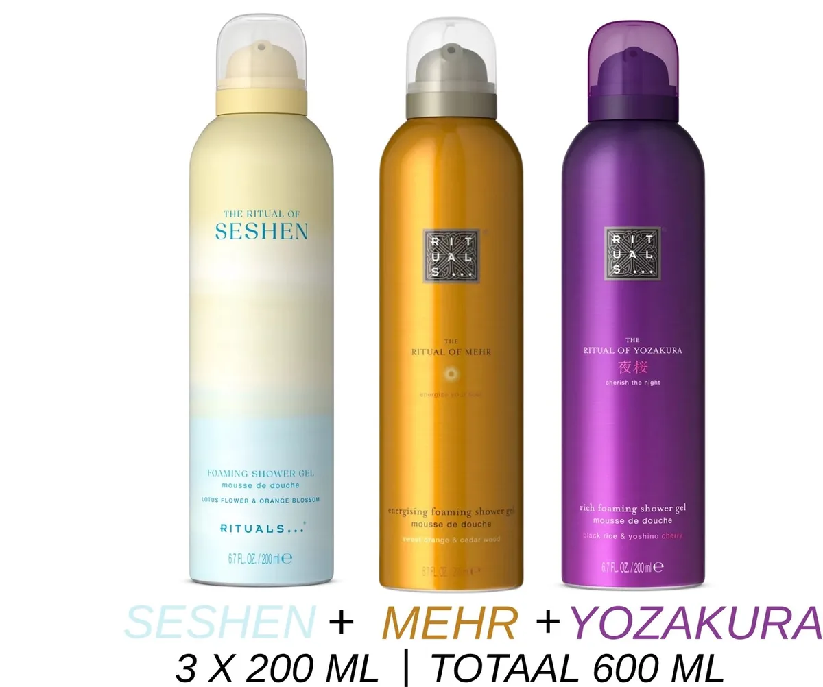 Shower Gel Value Set - Seshen + Mehr + Yozakura - 3 x Shower Gel 200 ml = 600 ml - Douchegel - Doucheschuim by Rituals – product photo