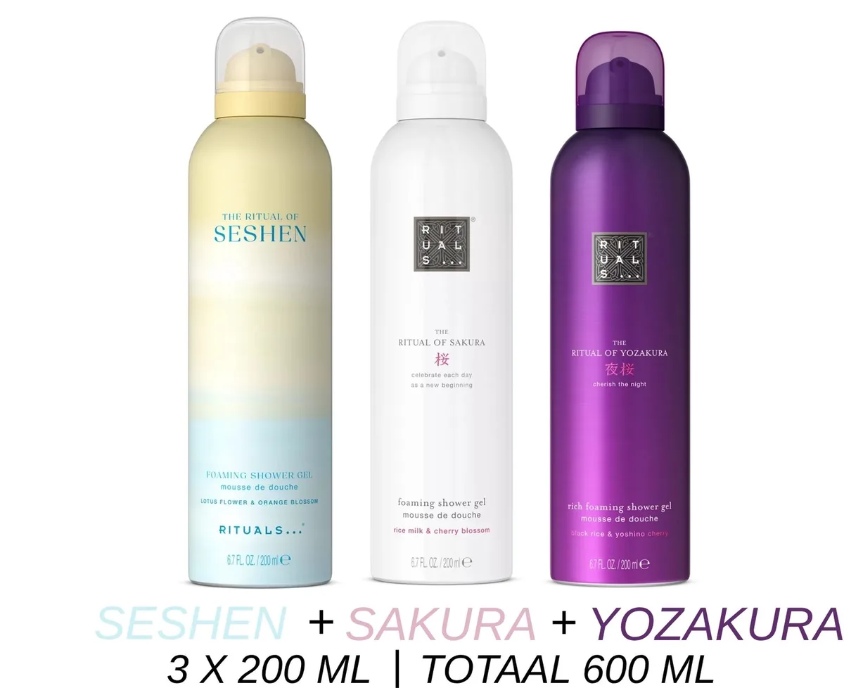 Shower Gel Value Set - Seshen + Sakura + Yozakura - 3 x Shower Gel 200 ml = 600 ml - Douchegel - Doucheschuim by Rituals – product photo
