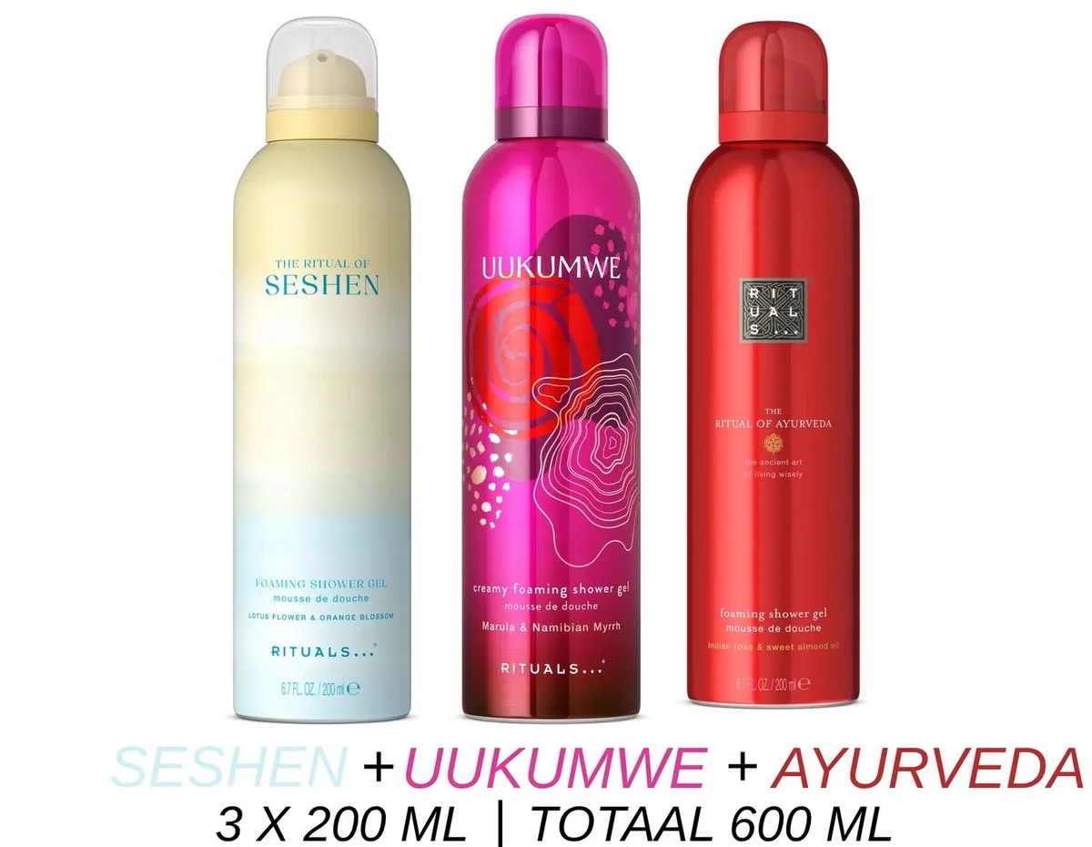 Shower Gel Value Set - Seshen + Uukumwe + Ayurveda - 3 x Shower Gel 200 ml = 600 ml - Douchegel - Doucheschuim by Rituals – product photo
