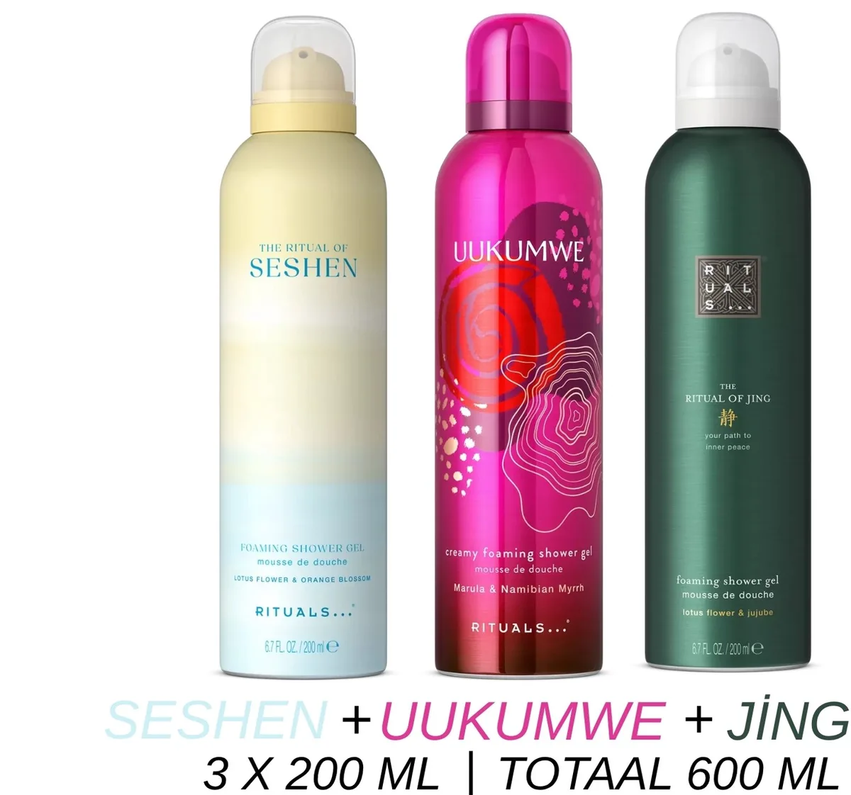 Shower Gel Value Set - Seshen + Uukumwe + Jing - 3 x Shower Gel 200 ml = 600 ml - Douchegel - Doucheschuim by Rituals – product photo