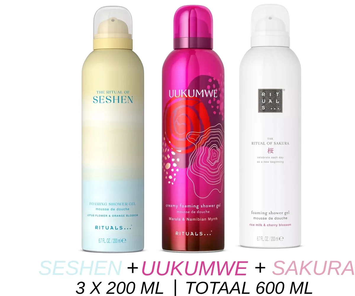 Shower Gel Value Set - Seshen + Uukumwe + Sakura - 3 x Shower Gel 200 ml = 600 ml - Douchegel - Doucheschuim by Rituals – product photo