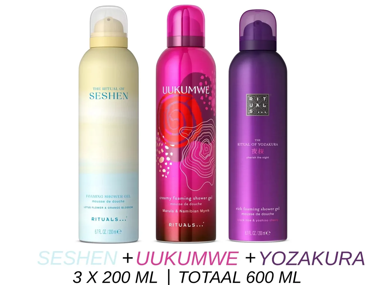 Shower Gel Value Set - Seshen + Uukumwe + Yozakura - 3 x Shower Gel 200 ml = 600 ml - Douchegel - Doucheschuim by Rituals – product photo