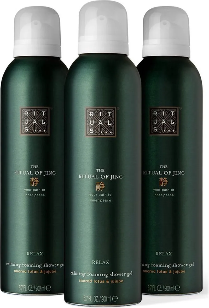 The Ritual of Jing Foaming Shower Gel - Douchegel - 3 x 200 ml fra Rituals – produktbillede