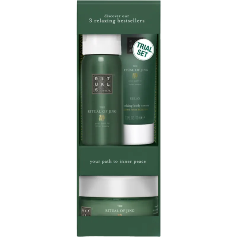 The Ritual of Jing Try Me Set = Cream 70 ml + Shower 50 ml + Scrub 125 g fra Rituals – produktbillede 3 af 3