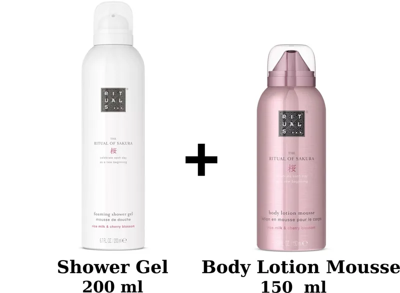 The Ritual of Sakura Combi set - Foaming Shower Gel 200 ml - Body Lotion Mousse 150 ml de Rituals – photo du produit
