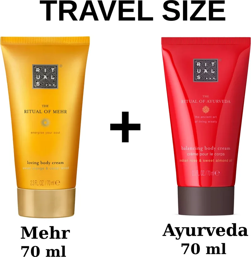 Travel Size Combi Set - Mehr Body Cream 70 ml + Ayurveda Body Cream 70 ml + Gift bag van Rituals in 70 ml – productfoto