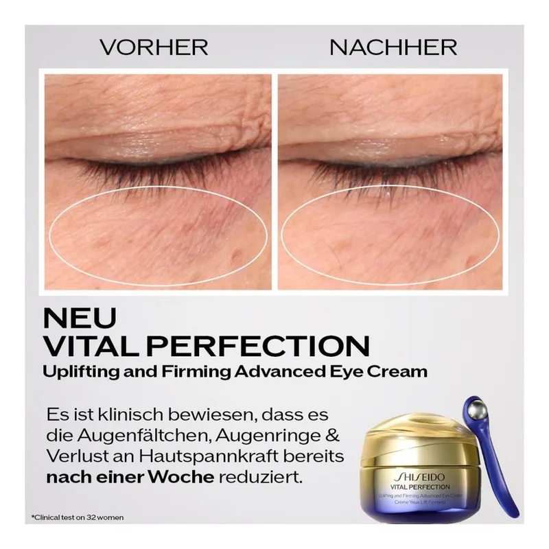 Vital Perfection Uplifting and Firming Advanced Eye Cream Oogcrème van Shiseido in 15 ml – productfoto 2 van 4