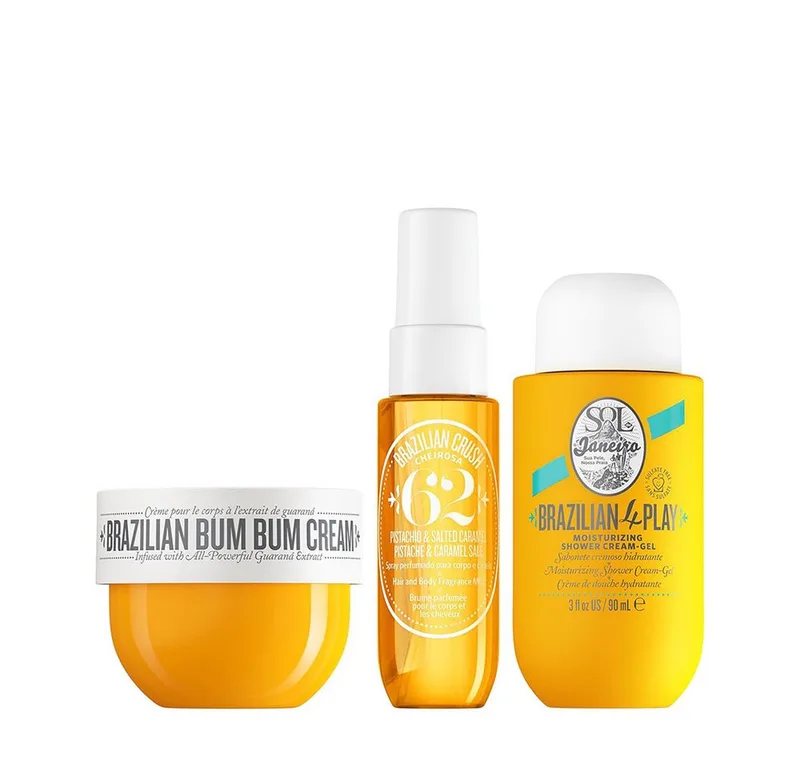 Pflege-Geschenkset Bum Bum Jet Set - Orange - Luxus-Geschenkset, 3-tlg., Pflegeset mit Cream, Shower Gel & Body Mist in Reisegrößen von Sol de Janeiro – Produktfoto 2 von 5
