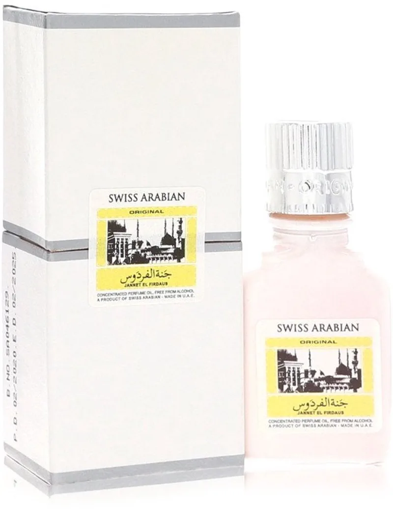 Jannet El Firdaus concentrated perfume oil free from alcohol (unisex white attar) van Swiss Arabian in 9 ml – productfoto