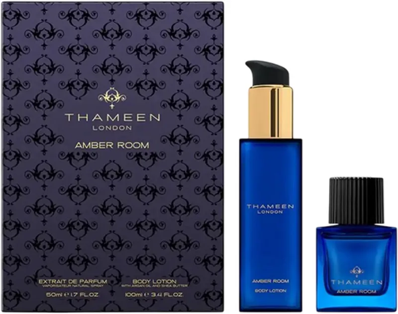 AMBER ROOM GESCHENKSET EXTRAIT DE PARFUM 50 ML + BODY LOTION 100 ML fra Thameen – produktbillede