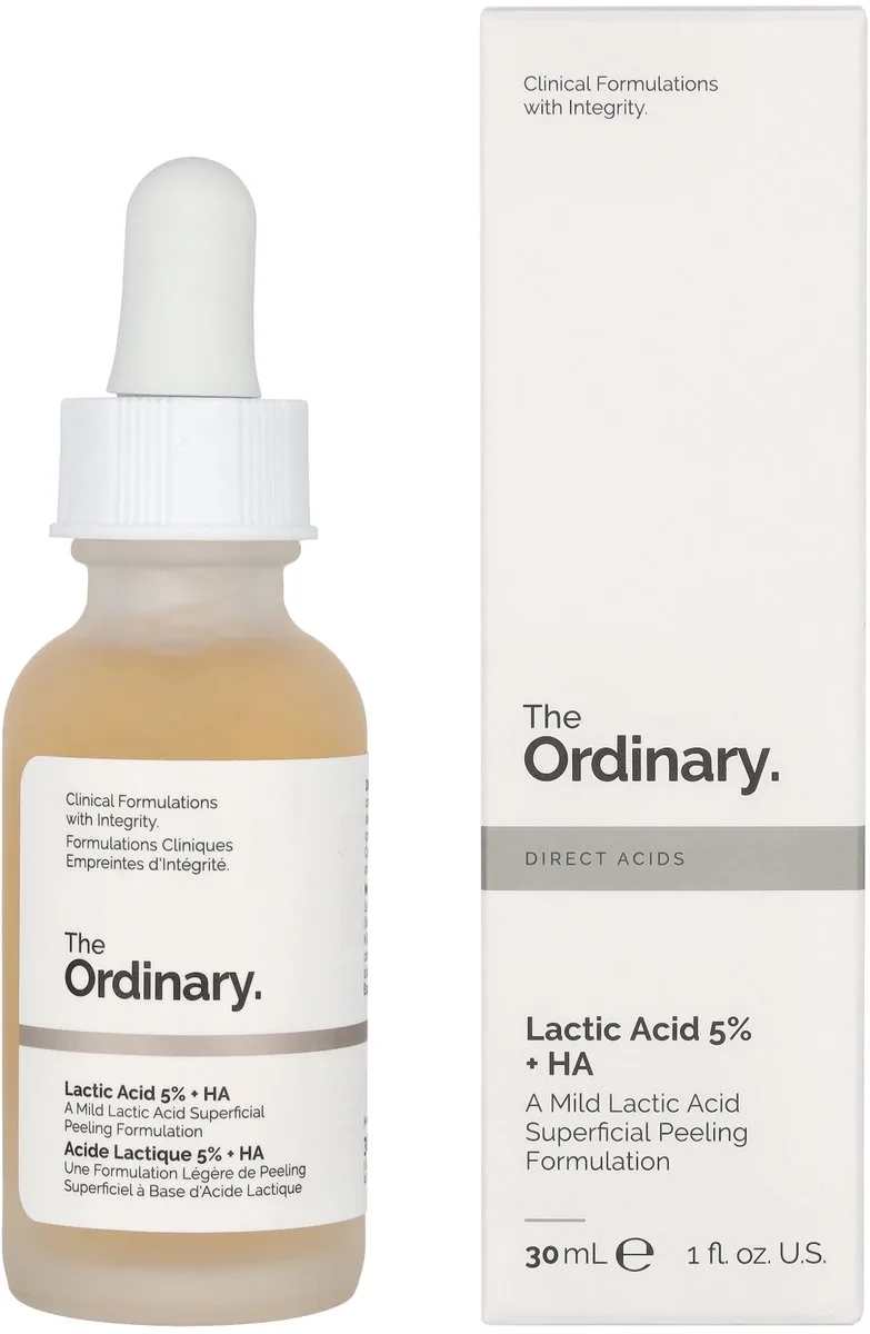Lactic Acid 5% + HA 2% - Gezichtspeeling serum voor gevoelige huid fra The Ordinary – produktbillede