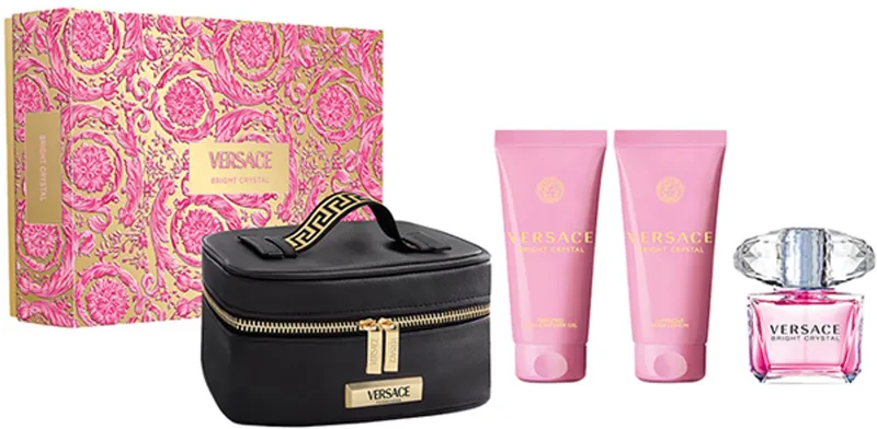 Bright Crystal Gift Set EDT 90ML + SG 100ML + BL 100ML + small Beauty Case von Versace – Produktfoto