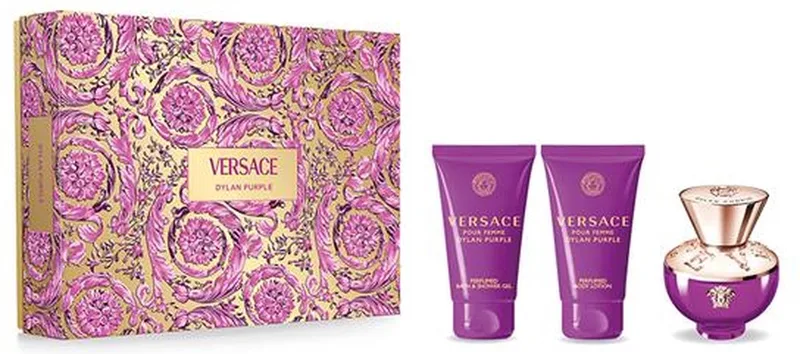 Dylan Purple pour Femme Giftset - 50 ml eau de parfum spray + 50 ml showergel + 50 ml bodylotion - cadeauset voor dames van Versace – productfoto