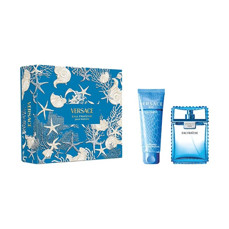 Eau Fraiche Pour Homme cadeauset (Eau de Toilette 100 ml + bad- & douchegel 150 ml) von Versace – Produktfoto