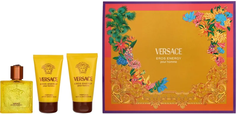 Eros Energy Giftset 150 ml - Edp Spray 50ml/Shower Gel 50ml/Aftershave Balm 50ml fra Versace – produktbillede