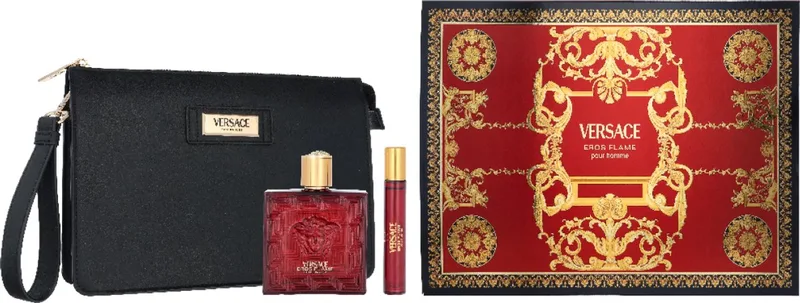 Eros Flame Pour Homme Giftset edp Spray 100ml + Travel Spray 10ml by Versace – product photo
