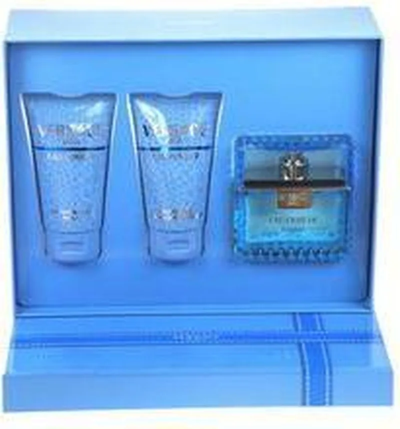 Man Eau Fraiche Gift Set Eau de toilette 50 Ml Shower Gel Man Eau Fraiche 50 Ml After Shave Balm Man Eau Fraiche 50 Ml fra Versace – produktbillede