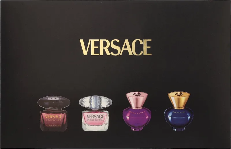 Miniatures Set Women - 4x5ml - Crystal Noir Edt/Bright Crystal Edt/Dylan Purple Edp/Dylan Blue Edp fra Versace i 20 ml – produktbillede