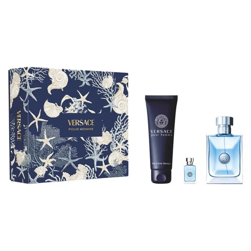 Pour Homme cadeauset (100 ml EDT + 148 ml douchegel + 5 ml mini) von Versace – Produktfoto