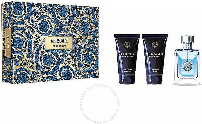 pour Homme Giftset - 50 ml eau de toilette spray + 50 ml showergel + 50 ml aftershave balm - cadeauset voor heren by Versace – product photo