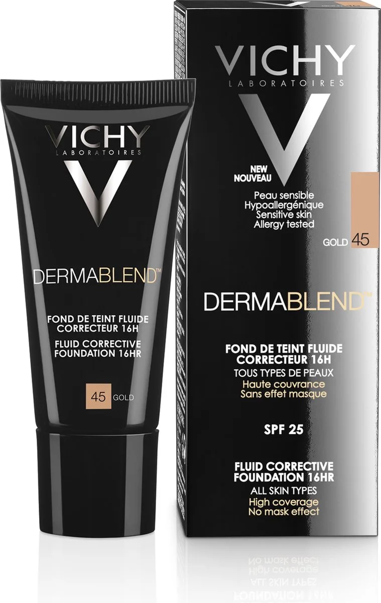 Dermablend Corrigerende Foundation nr45 30ml voor een vette en onzuivere huid fra Vichy i Gold 45 – produktbillede