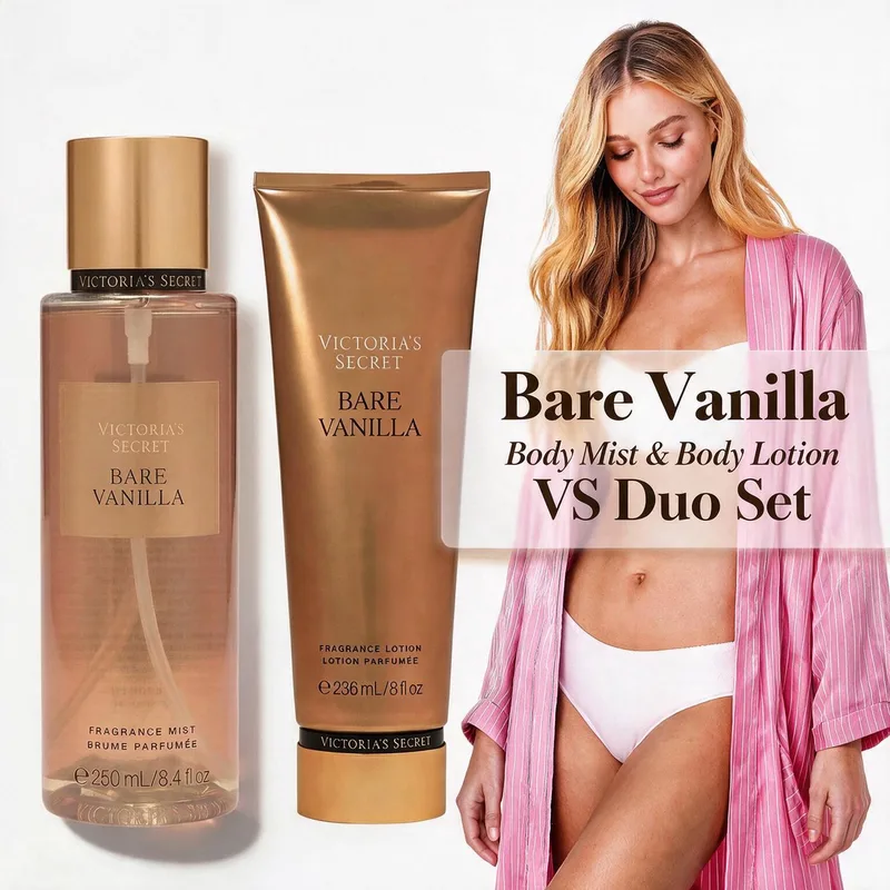 Bare Vanilla DUO SET Fragrance Bodymist Met VS Geschenktasje van Victoria's Secret – productfoto
